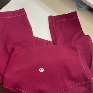 Red Lululemon leggings size 0
